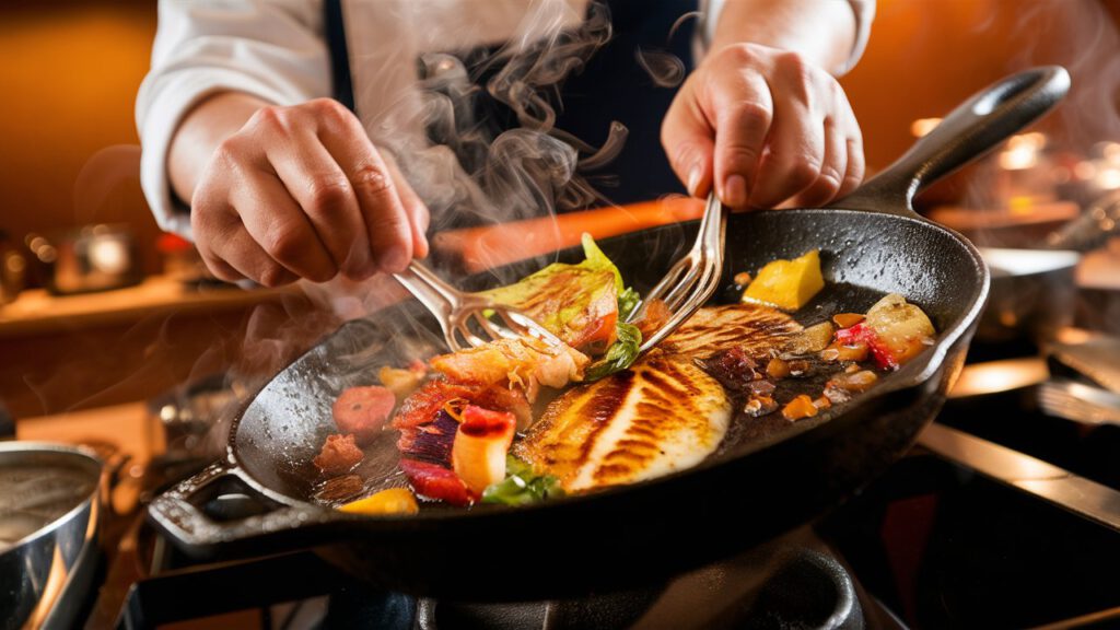 Kochen Backen Grillen mit Gusseisen